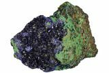 Sparkling Azurite Crystals With Malachite - Laos #107190-1